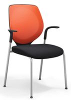 neuer Wartezimmer-Stuhl schwarz/orange