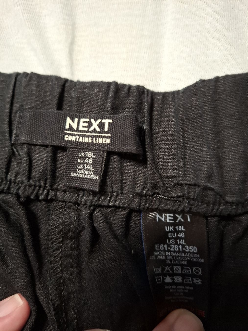 Next Pantaloni: Next Bermudas Gr. 46, Leinen, schwarz, Shorts – Usato da Urtenen-Schönbühl venduto da nerdgirl 1