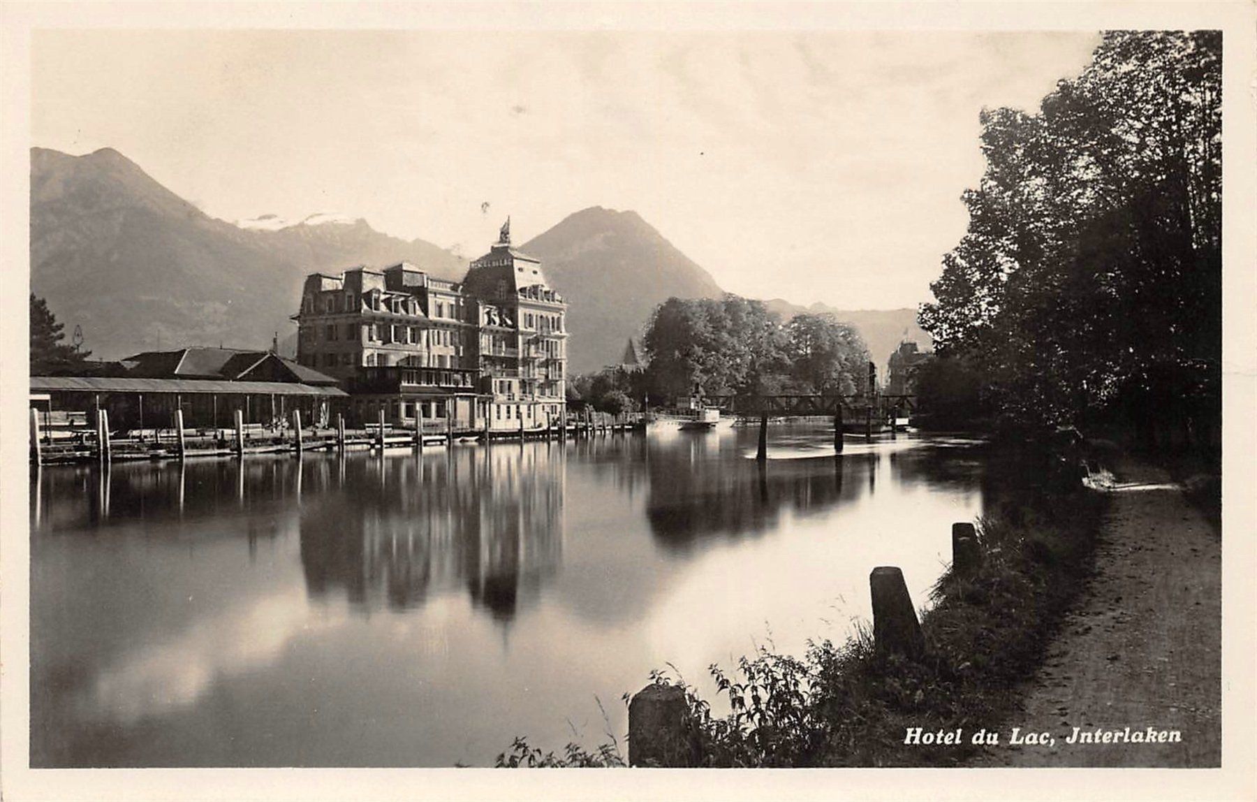 Cartoline postali: Interlaken, Hotel du Lac – Usato da Ottikon b.Kemptth. venduto da Neptun1974