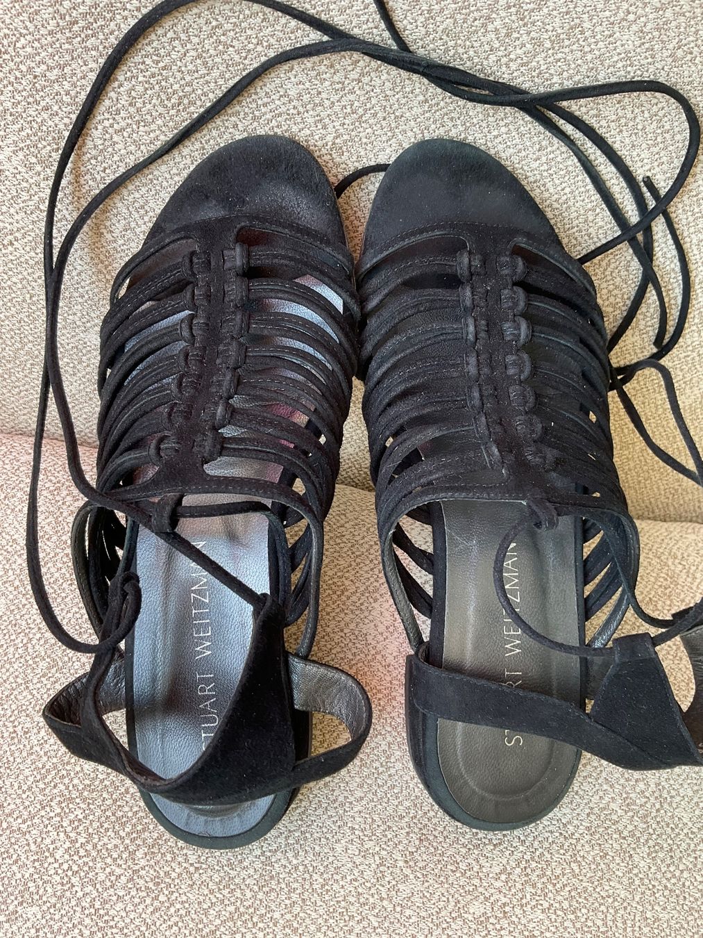 Stuart Weitzman Scarpe da donna: Stuart Weitzman Leder Sandalen Gr 38.5 schwarz – Usato da Urdorf venduto da alda02 1