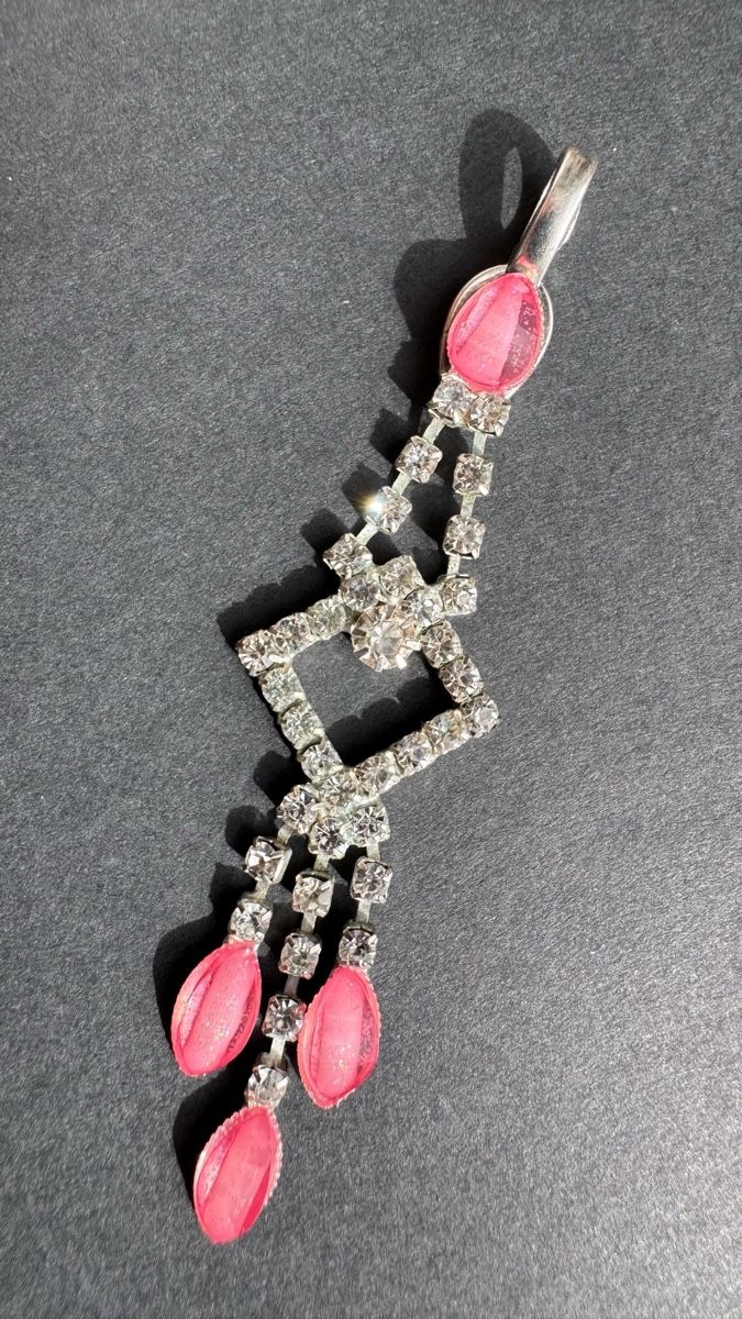 Anhänger: Anhänger Modeschmuck mit Glassteinen rosa – Gebraucht aus HORGEN von vladibarca10