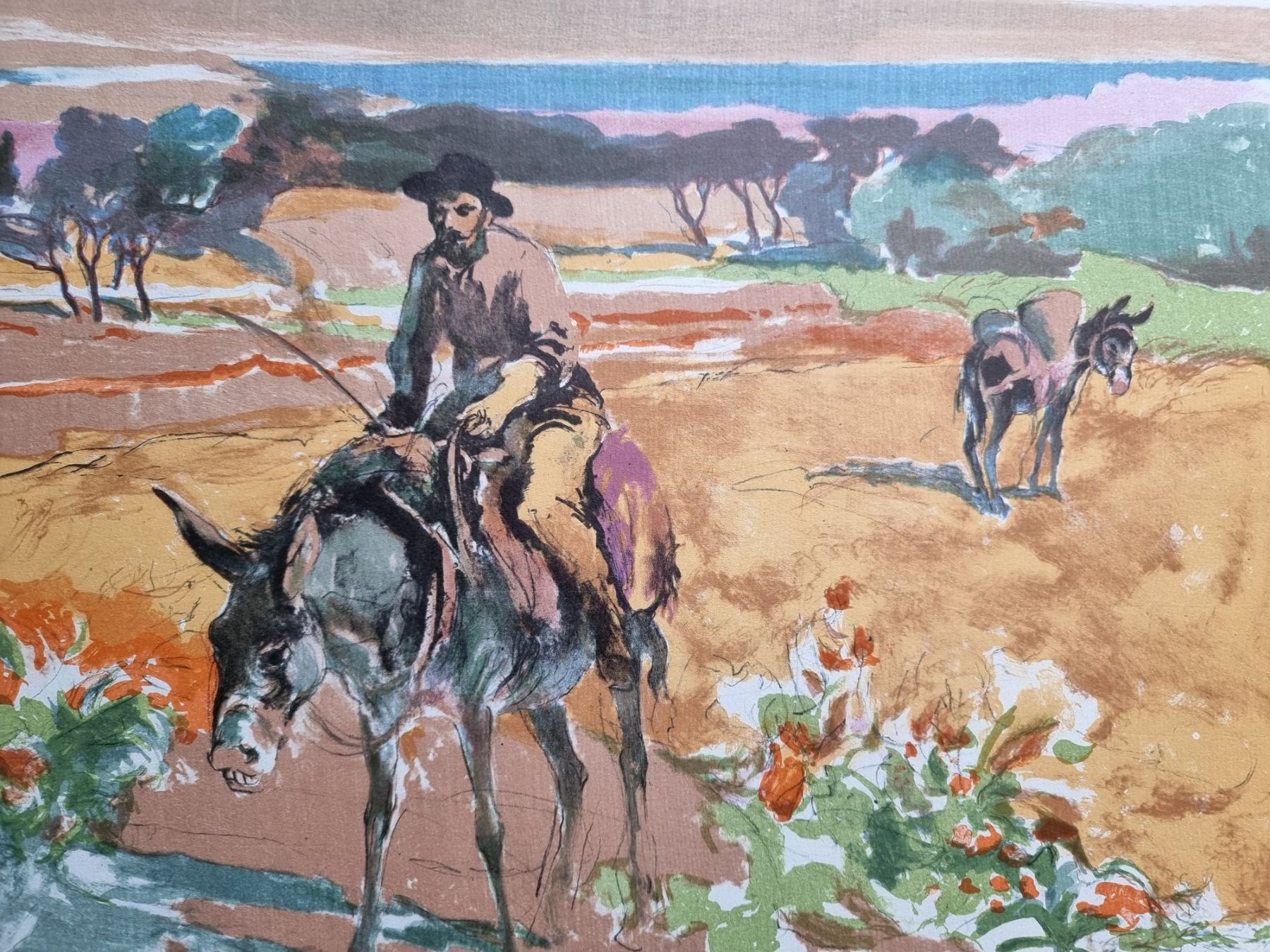 Arts picturaux & lithographies: ALFRED KOELLA LITHOGRAPHIE RÖSSE 53X37CM – D'occasion à Gersau par grafik-kunst 1