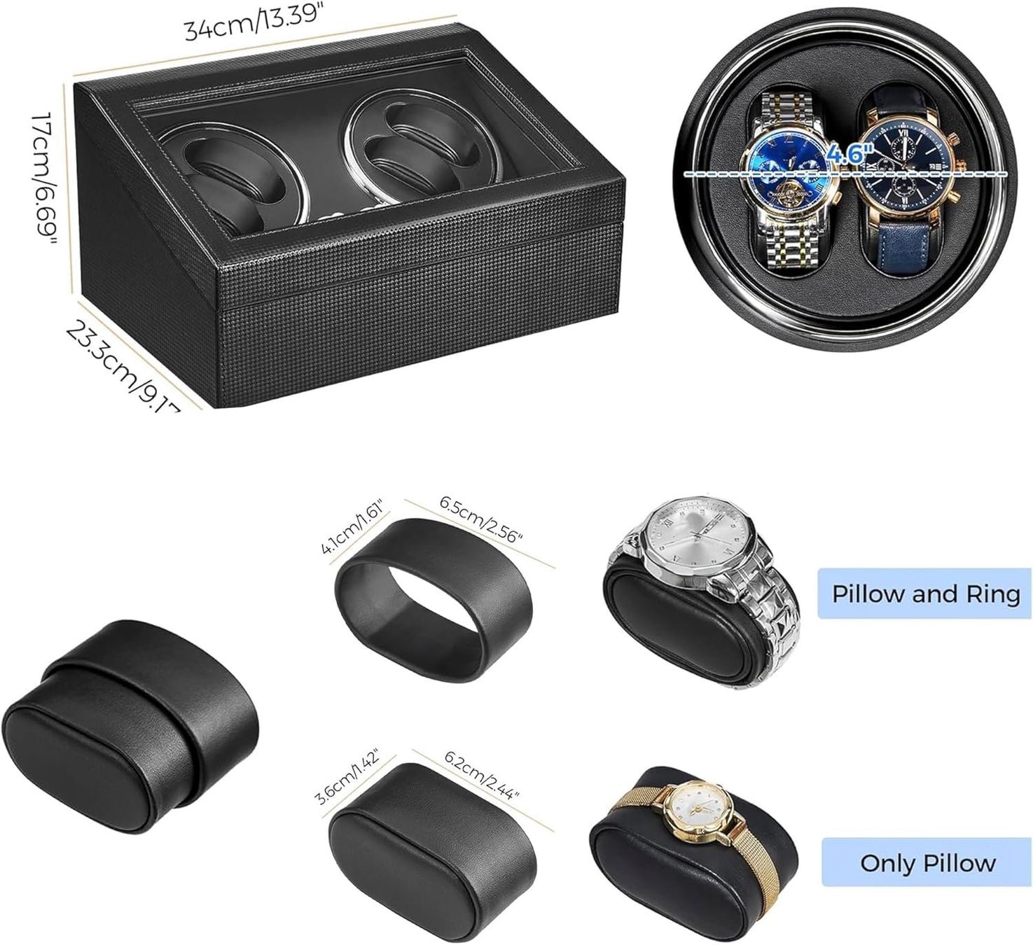 Cofanetto carica e porta orologi: Uhrenbeweger Uhrendreher Uhrenbox 4+6 Fächer 4 Programme – Nuovo e nell'imballaggio originale da Herisau venduto da Zevora 6