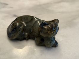 Labradorit Katze, Edelstein-Katzenfigur