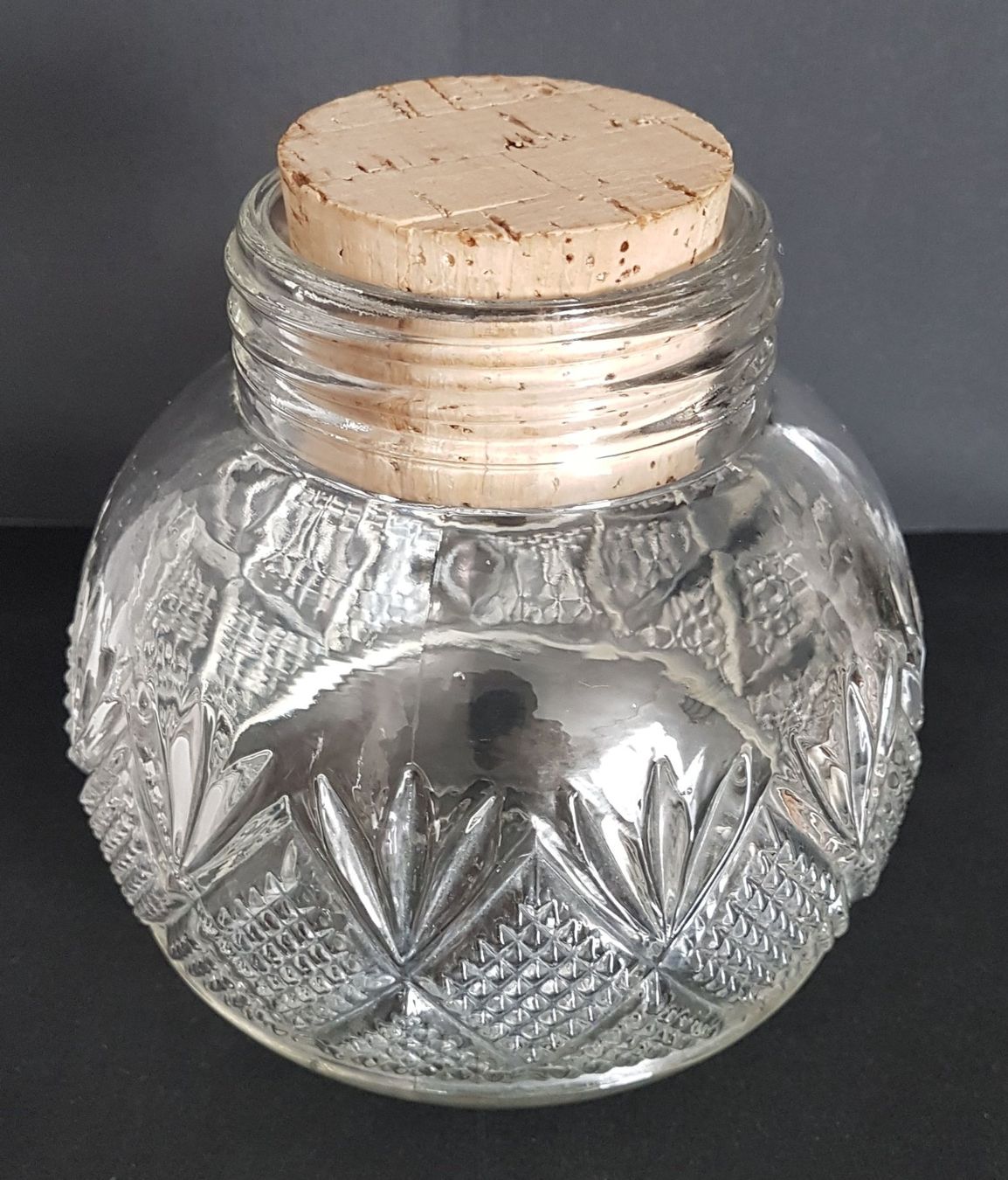 Verres: Antike Vorratsdose aus Glas Fächer Motiv – D'occasion à Kaltbrunn par Condor2