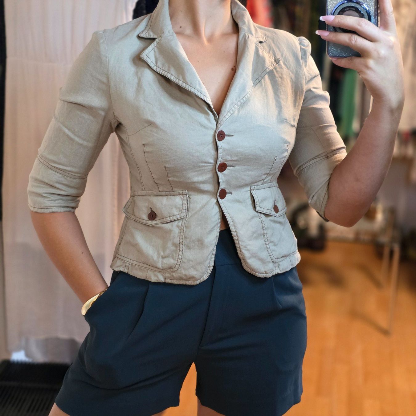 Giacche: CLASS Leinenblazer 100% Leinen Beige Gr. S/M – Usato da Wald ZH venduto da CapLux
