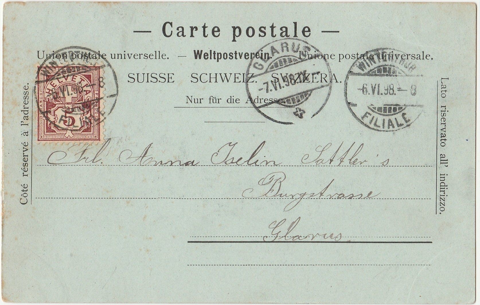 Cartoline postali: Kyburg - (1898) – Usato da Fällanden venduto da Blausegelfliege