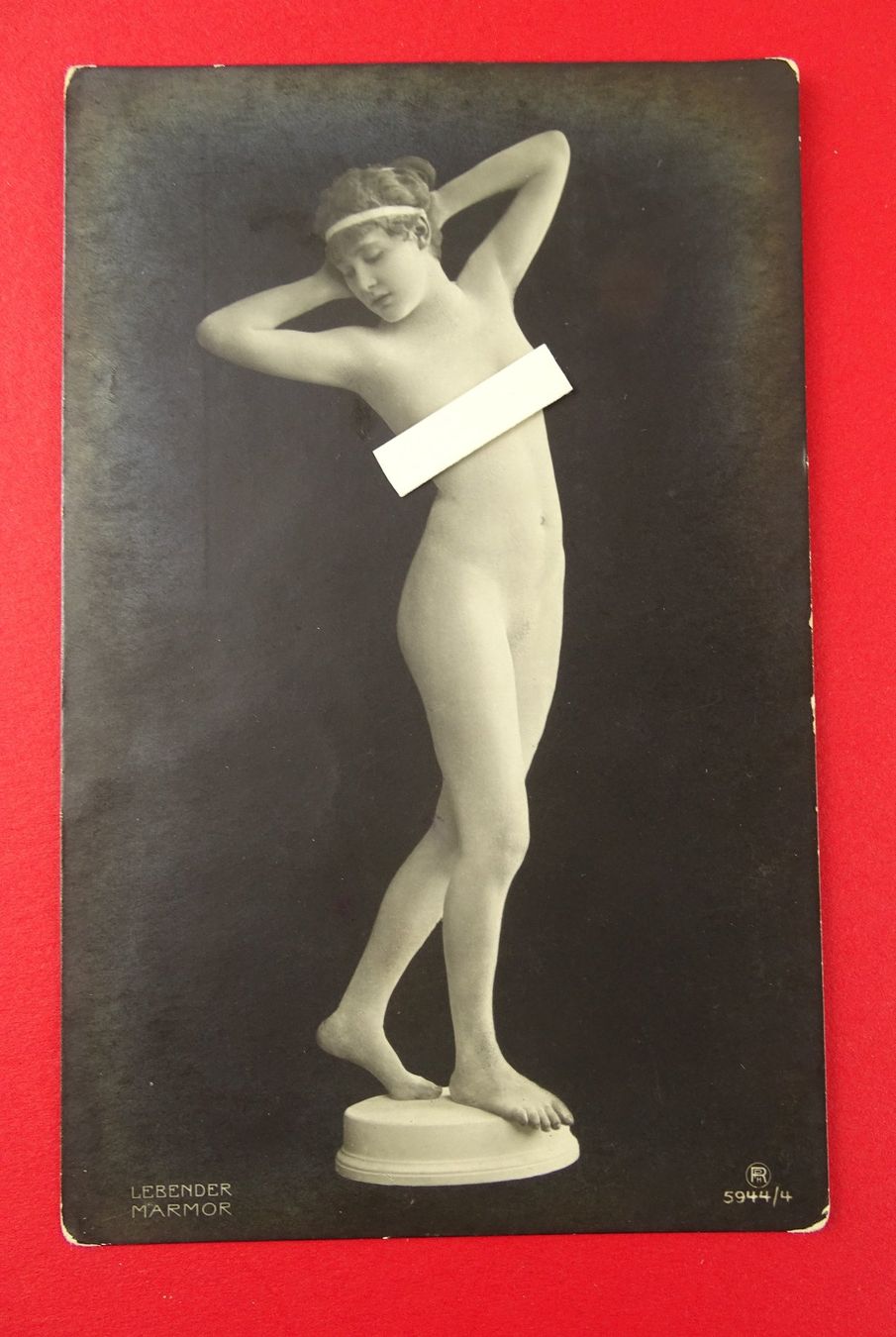 Cartoline postali: EROTIK AKT, LEBENDER MARMOR, UM 1910 – Usato da Grüningen venduto da Kartenlaube