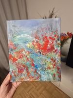 Original Gemälde Florale Abstrakt, Leinwand 20x30, Unikat!!!