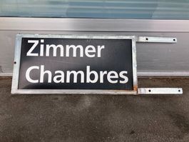 Schild Zimmer / Chambres Wegweiser Hinweis Tafel Hotel
