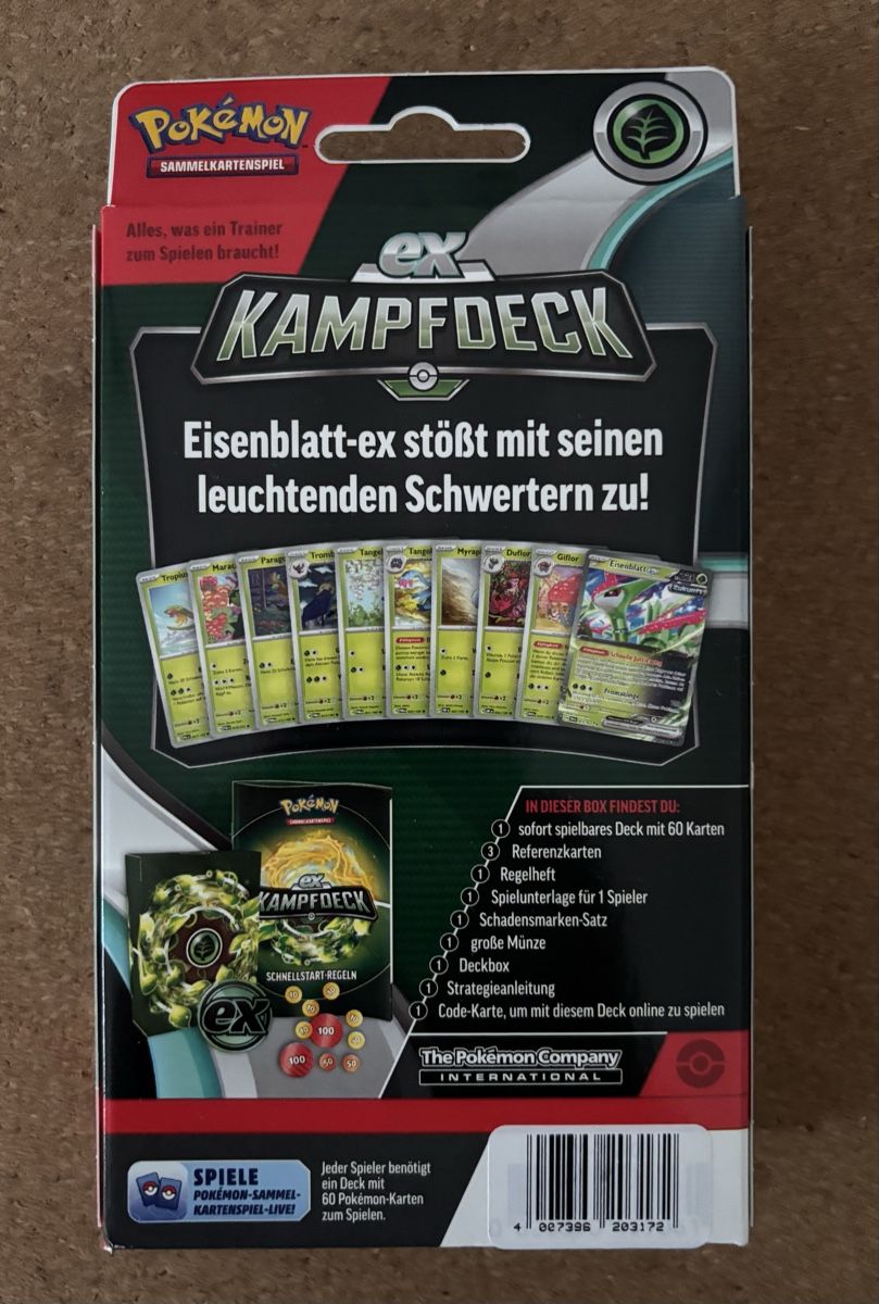 Pokémon Carte collezionabili: NEU - Pokémon Kampfdeck Eisenblatt ex 60 Karten – Nuovo e nell'imballaggio originale da Mülligen venduto da atwag 1