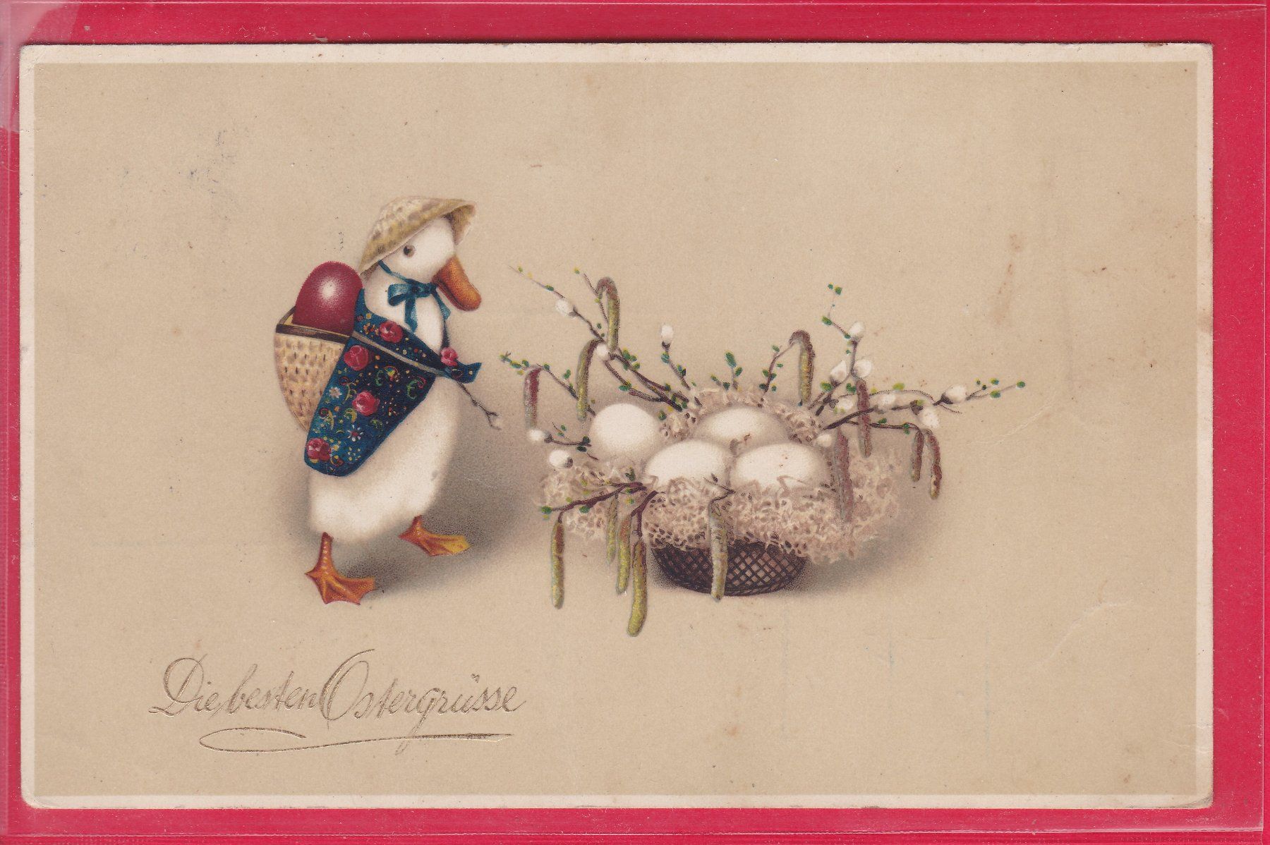 Ansichtskarten: DIE BESTEN OSTERGRÜSSE, 19.4.1919 – Gebraucht aus Oberrieden von Gebirgsstelze