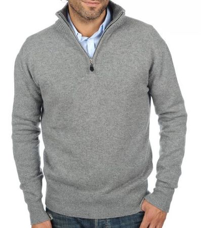 Balldiri 100% Kaschmir Pullover Herren 3XL Troyer 4-fädig