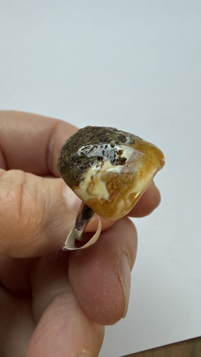Anelli: Silberring, zweifarbige Bernstein, regulierbar – Nuovo e nell'imballaggio originale da Ebikon venduto da Leonidas2 3