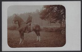 Top erhaltenes Foto von Major zu Pferd von 1916 Text lesen