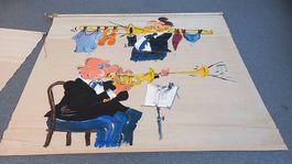 2 Transparente 200 x 210cm mit Blasmusik-Cartoons