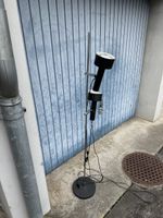 Stehlampe 2-flammig Chrom schwarz höhenverstellbar 50er 60