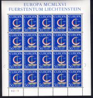 Liechtenstein Europa 1966 ganzer Bogen