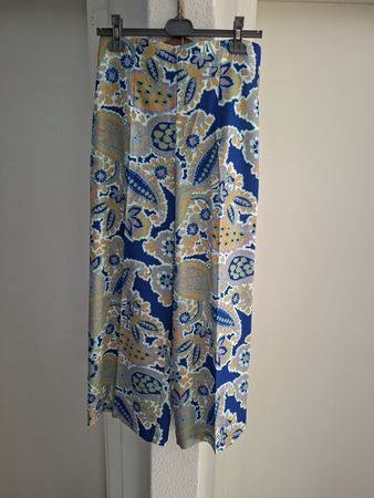 Zara Hose Paisley Muster blau bunt Grösse M neu mit Etikett