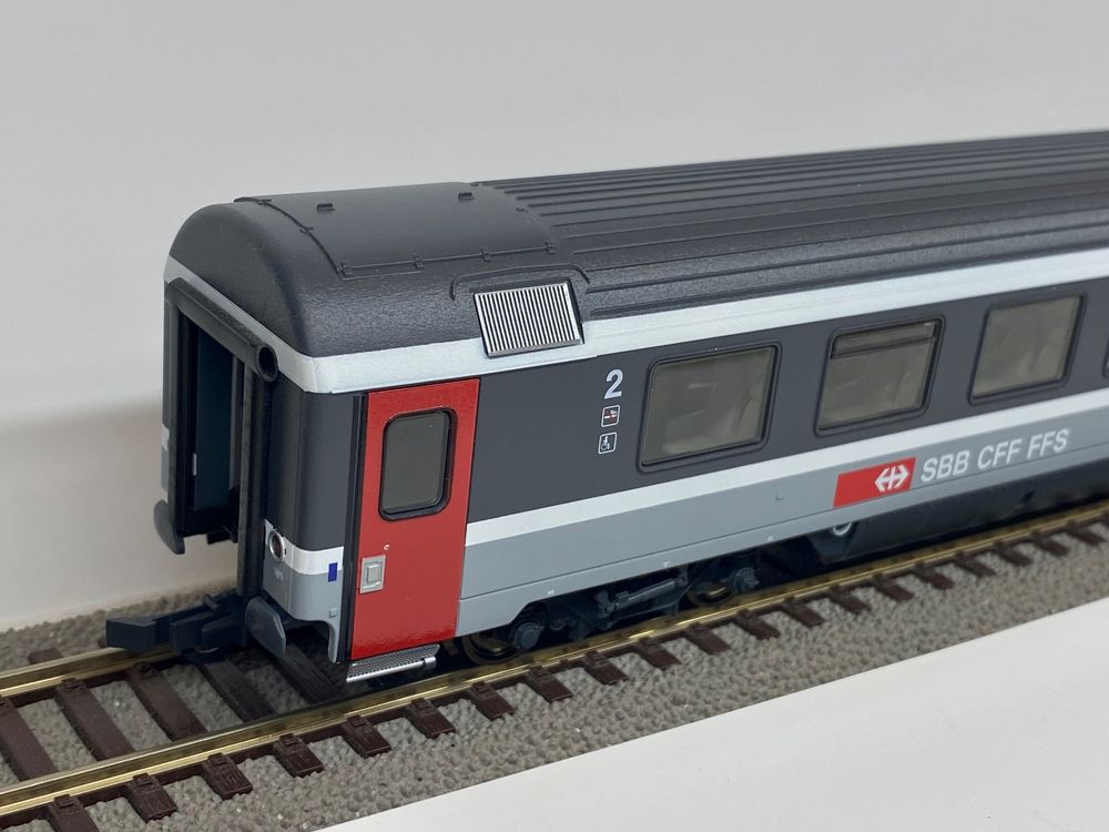 Set 2 Voitures EuroCity EC 7, SBB, Ep VI – Roco 74023, HO 1/87, Neuf