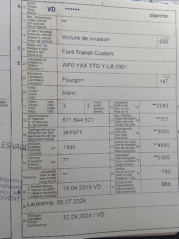 Veicoli commerciali: Ford transit custom  – Usato da Mont-sur-Lausanne venduto da ivo_ck55 4