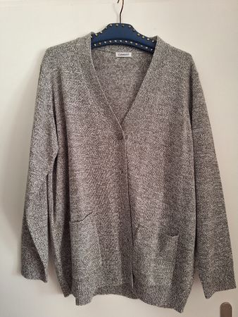 Jacquette Strickjacke gris-vert chiné  taille 52