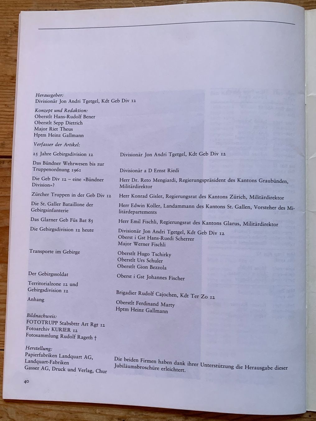 Libri: Büchlein 25 Jahre Geb Div 12 – Usato da Goldingen venduto da Bergler012 6