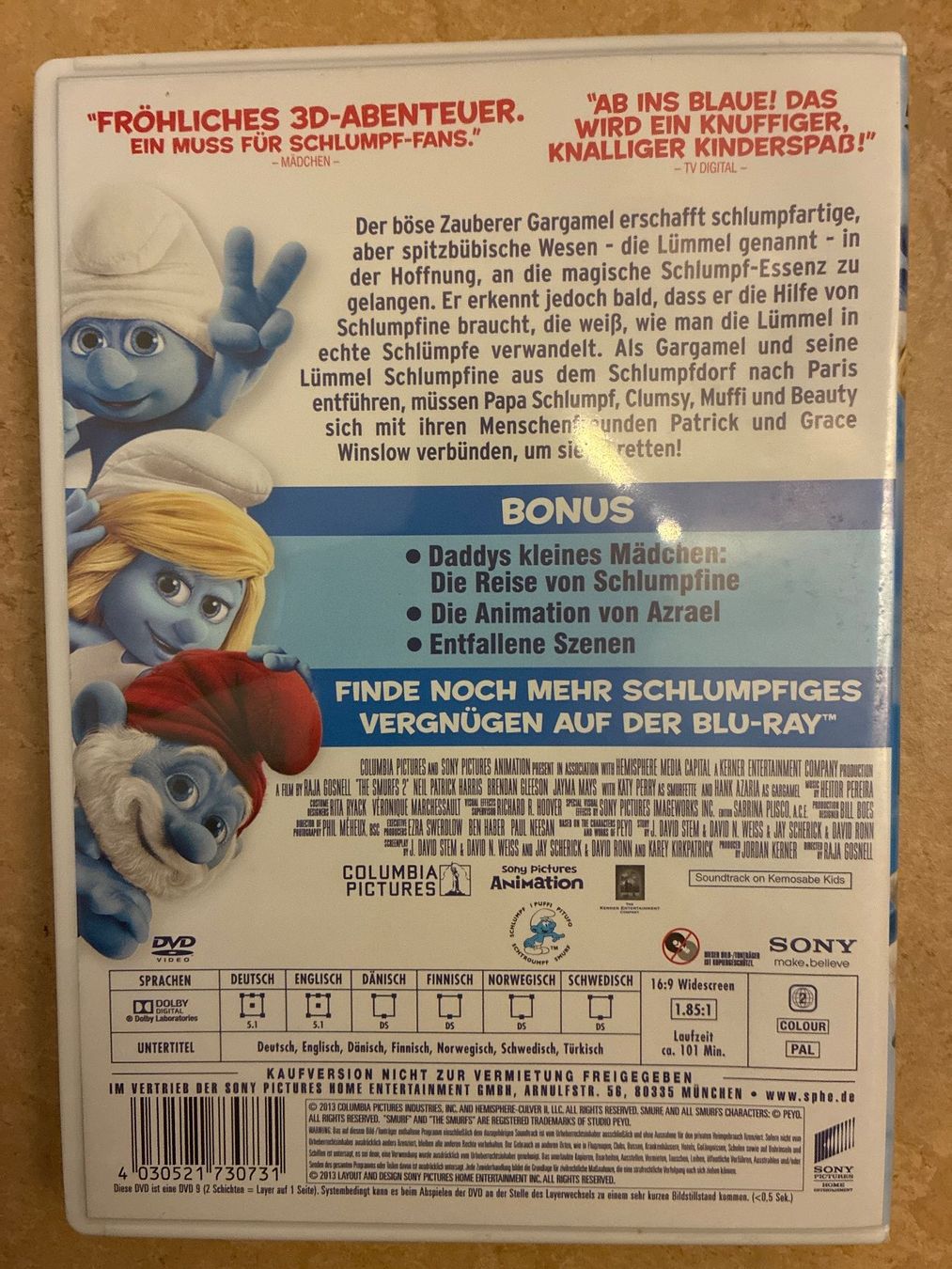 Tutti i DVDs: DVD- Die Schlümpfe 2 – Usato da Guntershausen venduto da Gloominati 1