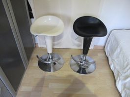 Barhocker 2 Stück Höhenverstellbar Chromstahl und Kunststoff