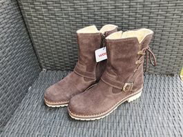 TAMARIS Leder Boots Stiefeletten Schafell Robust Braun GR 40