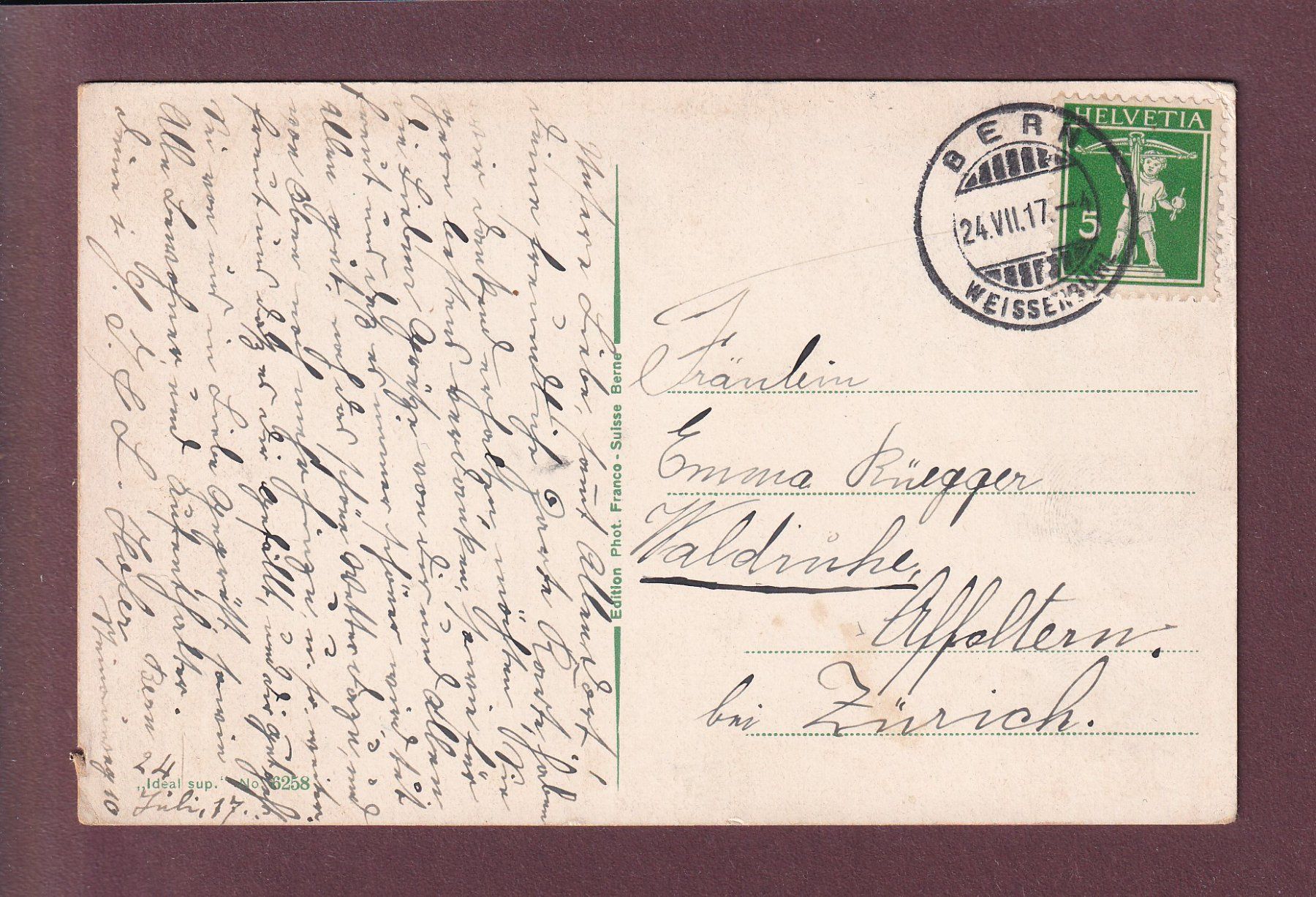 Cartoline postali: BERN und die Alpen - 1917 – Usato da Pully venduto da nicecards 1