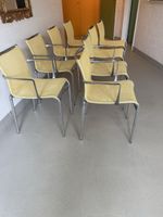 Stapelstühle Alias yellow fabric metal frame set of 8
