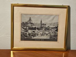 Uster 1875 gewobener Seidenstich in Goldrahmen