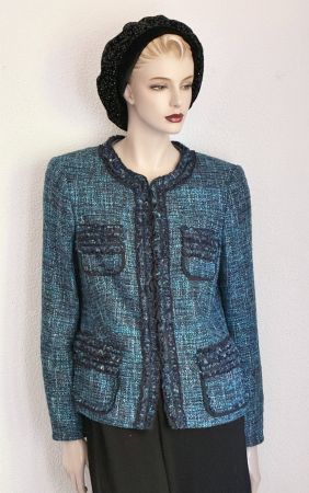 Tweed Blazer von Madeleine Grösse 42 in Blautönen