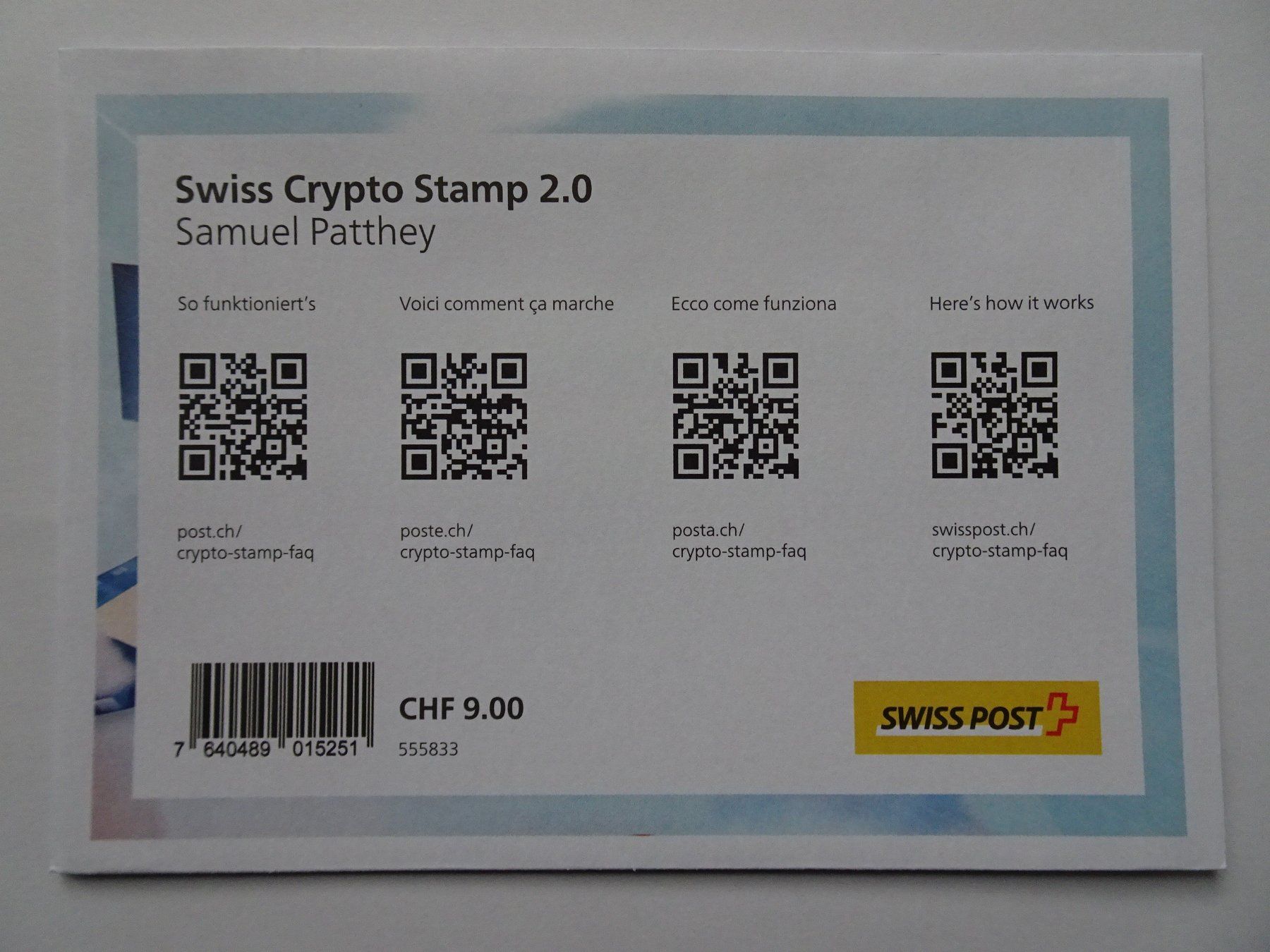Tous les timbres: Swiss Crypto Stamp 2.0 – Neuf avec emballage d'origine à Aadorf par Chnorli-Furz
