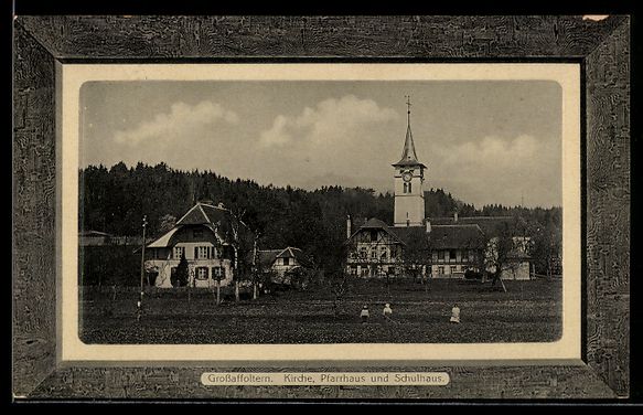 Cartoline postali: Grossaffoltern, Kirche, Pfarrhaus und Sc – Usato da Berlin venduto da bartko-reher