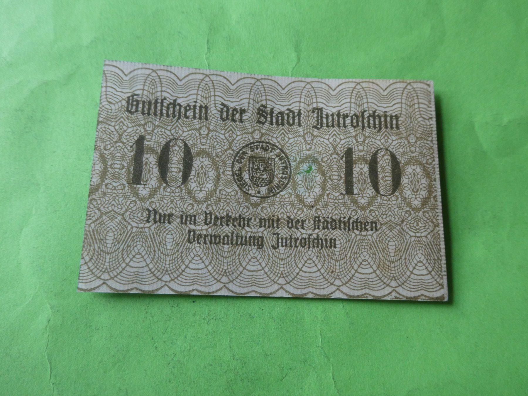 Banconote: Dt. Reich, Jutroschin - Notgeld – Usato da Hinterforst venduto da Rohusri 1