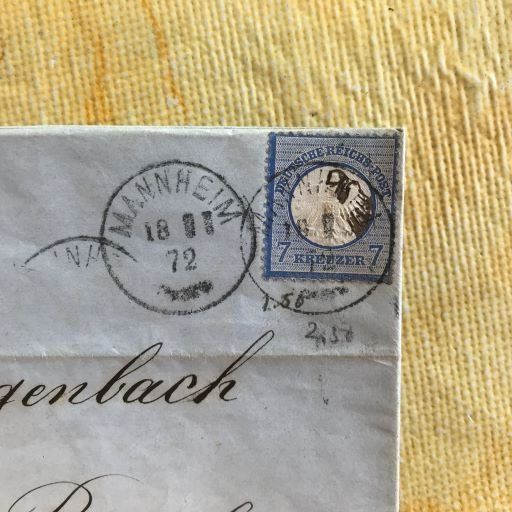 Alle Briefmarken: FALTBRIEF MANNHEIM 1872 7 KREUZER – Gebraucht aus Ostermundigen von wini63 2