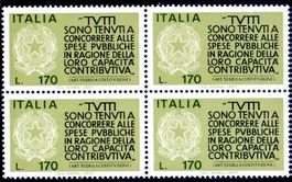 1977 BEKÄMPFUNG VON STEUERBETRUG 4ERBLOCK ** POSTFRISCH **