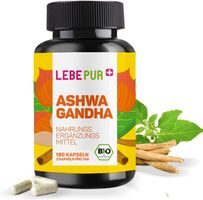 Bio Ashwagandha Kapseln 1000 mg 180 Stück vegan Neu