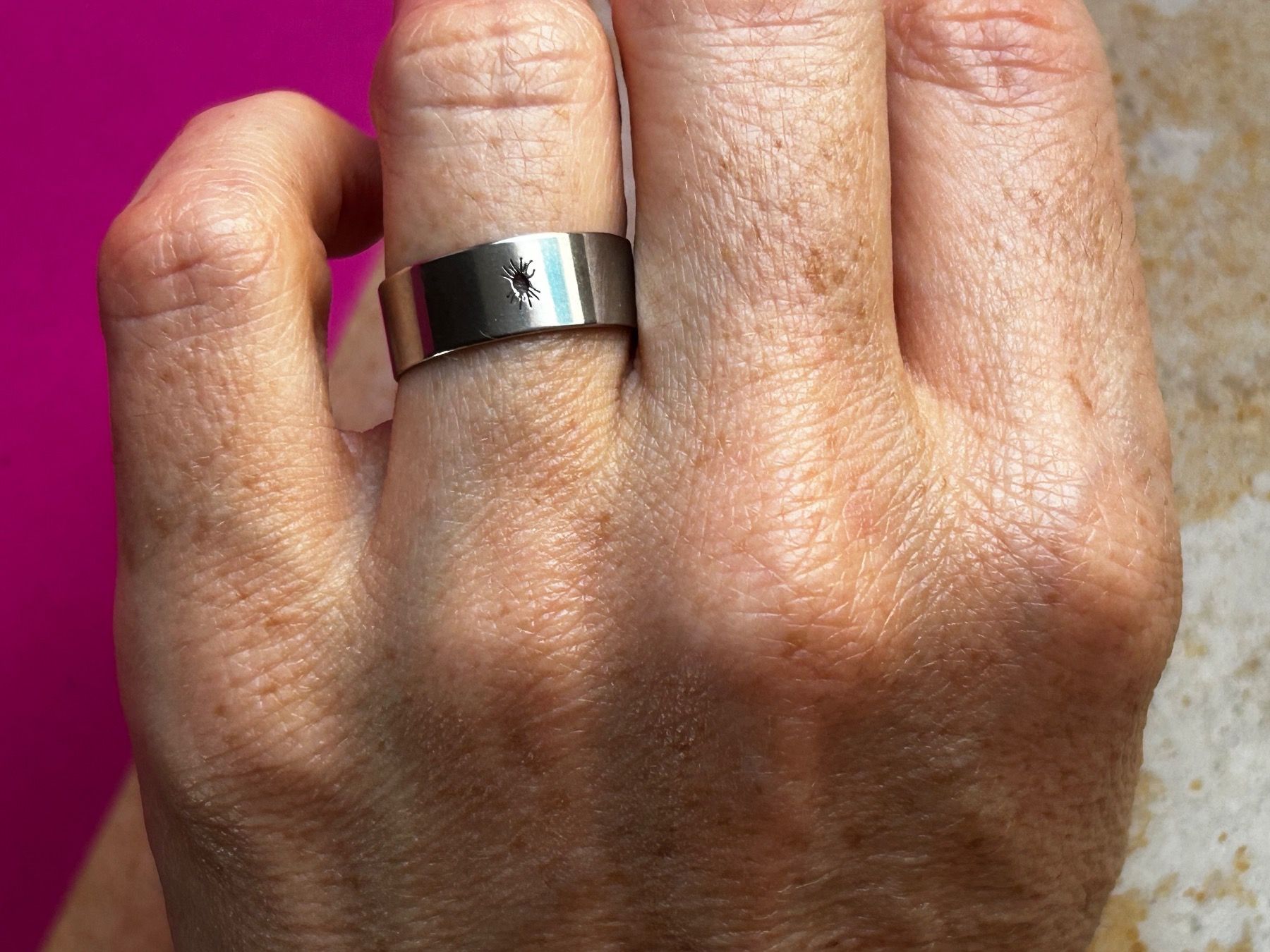 Ringe: Edelstahlring Sonne  (55) – Gebraucht aus Basel von bellespirit 1