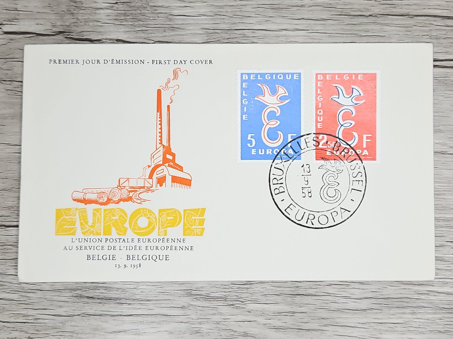 Tutti i francobolli: CL05 Enveloppe + Timbre Belgique 1958 – Usato da Cousset venduto da Patrick_Collections