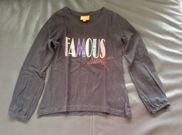 Camicette, T-shirt & Top: dünnes Langarmshirt antrazit bedruckt – Usato da Horw venduto da Benny017