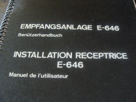 Règlement militaire suisse, l'intallation réceptrice  E-646