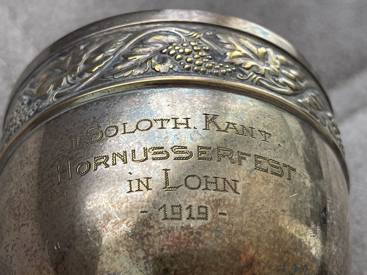 Altre raccolte & rarità: Kelch 19cm versilbert Soloth. Kant.Hornusserfest Lohn 1919 – Usato da Elsau venduto da isidobrany09 1