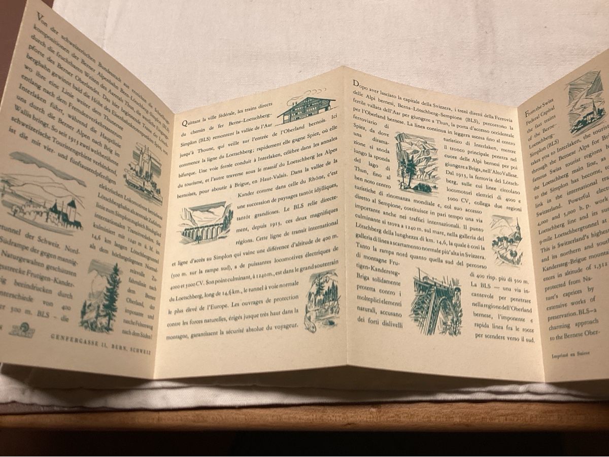 Cartoline postali: Bern Lötchberg Simplon DEPLIANT intéressant 6 p.recto- verso – Usato da Luc (Ayent) venduto da Rebouille 1