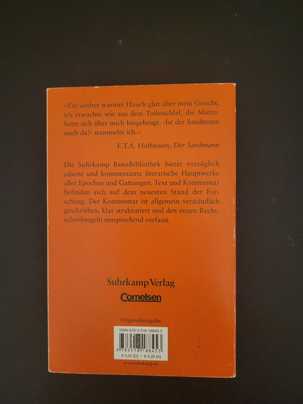 Bücher: E.T.A. Hoffmann - Der Sandmann - Suhrkamp BasisBibliothek... – Gebraucht aus Gurmels von pop_ljf5 1