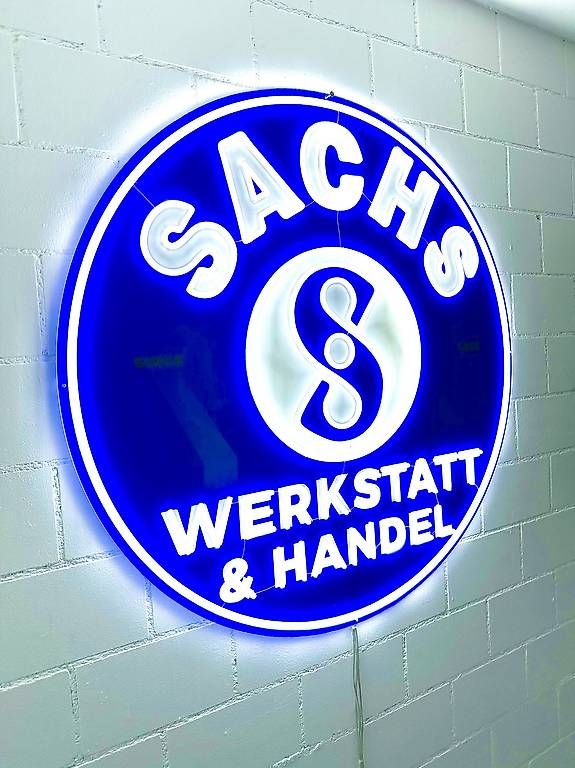 Sachs Insegne: XXL Sachs Neon Schild – Nuovo (secondo la descrizione) da Mühlrüti venduto da Chalberchue