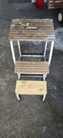 Trittschemel mit 3 Stufen Metall Holz 