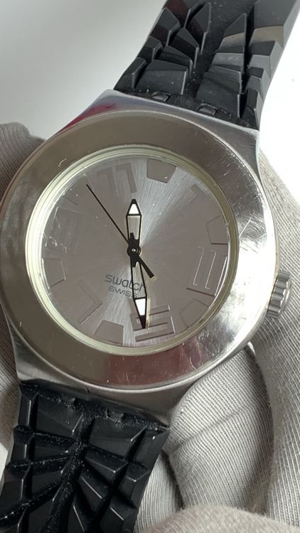 Swatch Irony Armbanduhr schwarz silber 4